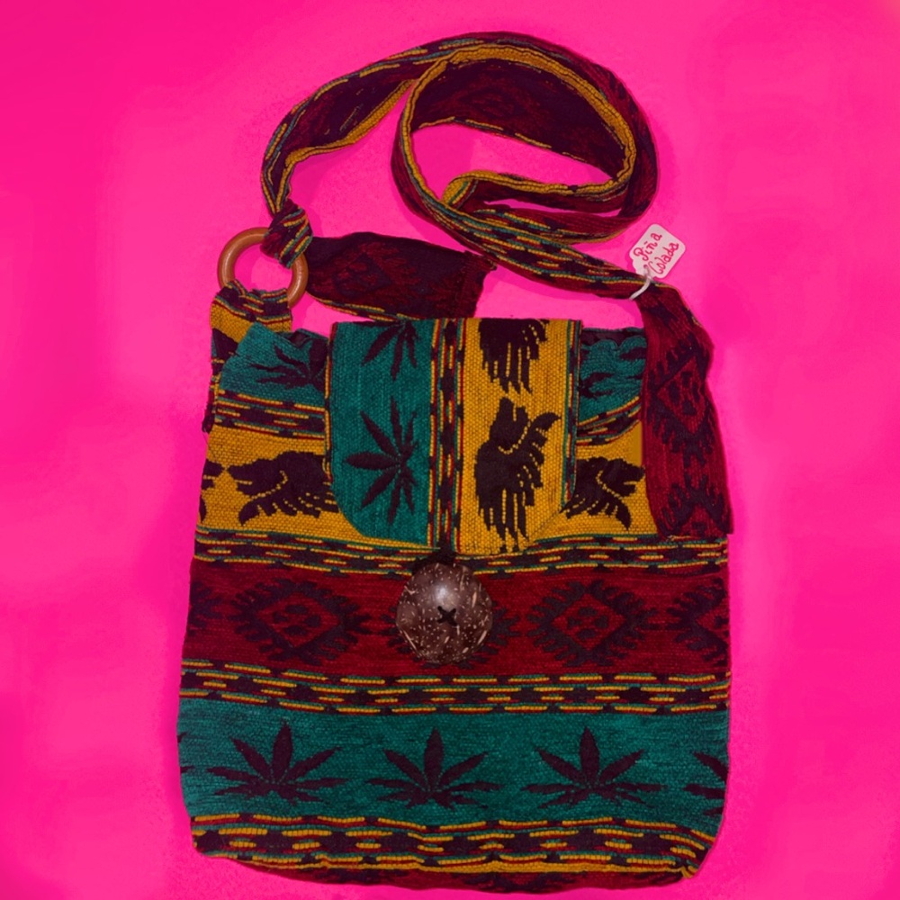 BOHO STYLE RASTAFARI BAG - ADJUSTABLE STRAP - CROSSBODY OPTION